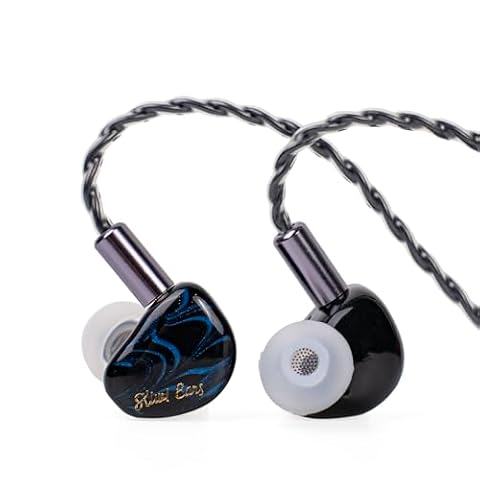 Linsoul Kiwi Ears Cadenza 10 mm berylowy przetwornik dynamiczny IEM drukowany w 3D z odłączaną wymienną wtyczką 0,78 2-pinowym kablem IEM 3,5 mm dla muzyków i audiofilów(Niebieski)