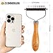 Pet Dematting Comb for Dogs and Cats with Wood Handle, Deshedding Undercoat Rake for Dogs with Stainless Steel Blades, Dog Comb for Detangling Thinning and Shedding, All Hair Types [We Love Doodles]