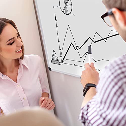 Raylu Paper® - Pizarra blanca magnética para pared con marco de aluminio, pizarra blanca magnética de borrado en seco grande con bandeja para rotuladores (120 x 90 cm)