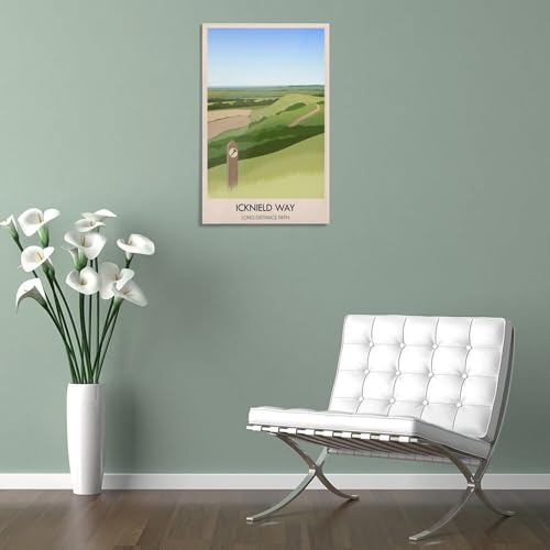 Poster sur toile Icknield Way idée cadeau idéale de 40 x 60 cm pour proche et collègue