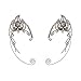 Yolmina Elf Ear Cuffs, Handmade Clip-on Earrings Elven Cuff Wrap Earrings for Women - Pearl Wing Tassel Filigree - Fantasy Fairy Halloween Costume, Cosplay, Wedding, Handcraft