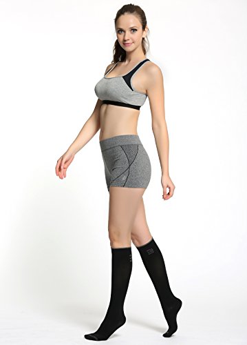Buttons & Pleats Compression Socks for Women and Men Black ML - Thumbnail 6