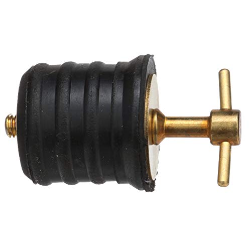 SEACHOICE 18861 Twist-Turn 1.25-Inch Marine Boat Brass Drain Plug with Neoprene Seal