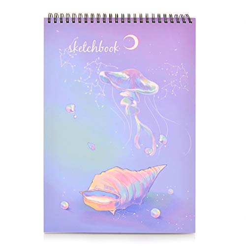 MEMX Cahier de Croquis, A4 21x29CM 100 Pages (110 g/m²), Carnet de Croquis D'artiste à Reliure Spirale, Papier à Dessin Durable Sans Acide, Utilisé pour La Peinture, L'esquisse, L'écriture, Blanc