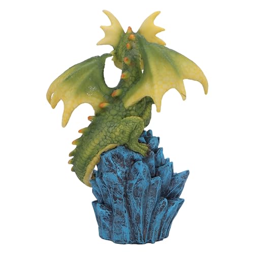 Nemesis Now Crystal Peak Figurine 18cm, Resin, Green, Dragonling on Light Up Crystals Figure - Image 4