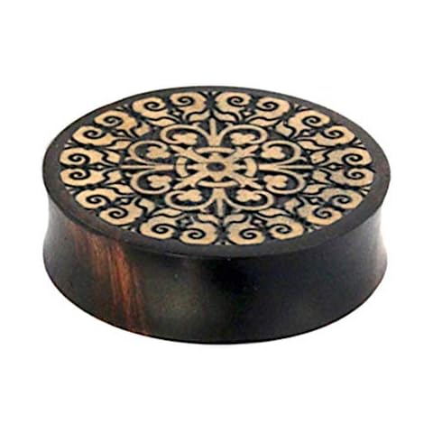 CHICNET Wooden Ear Plug with Cross Tendrils Cover