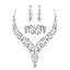 3Pcs-Iridescent AB Silver-Tone