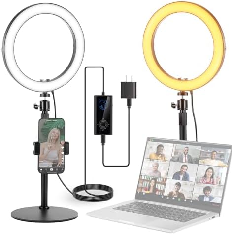 NEEWER 10" 20W LED Ring Light with Desk Stand Phone Holder for iP...