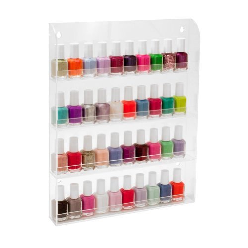 36 Bottles Transparent Clear Acrylic Nail Polish Salon Exhibition Wall 4 Layers Polish Display Rack Storage Shelf