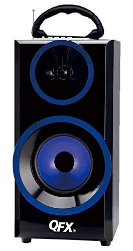 QFX BT-168BL Bluetooth Multimedia Boom Box with FM Radio - Blue