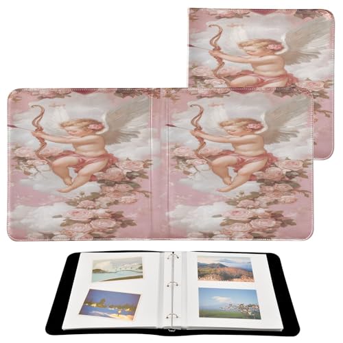 Álbum de fotos adhesivo DIY encuadernador de 3 anillos Cupido nube Día de San Valentín 40 páginas 8x10 para recuerdos miniatura 2