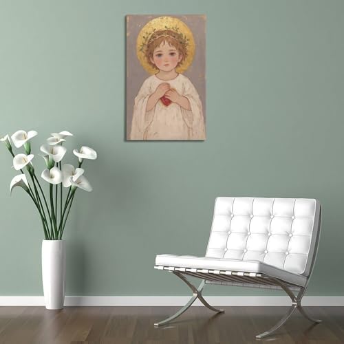 Toile enfant du Sacré-Cœur avec cadre : finissez-en avec les murs vides de votre chambre