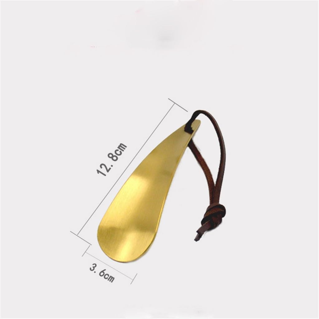 Short Shoe Horn With Leather String Stainless Steel Handle Lifter Shoehorn