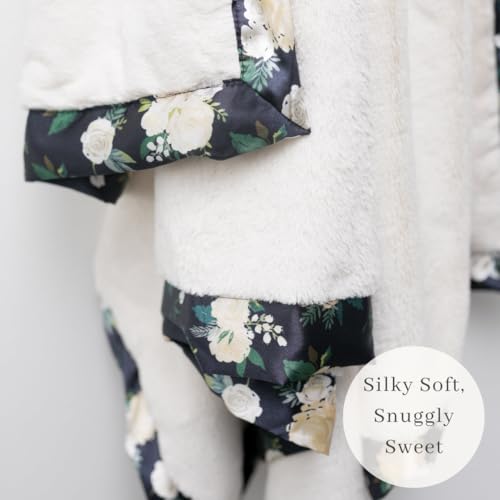 Image of SARANONI Receiving Blankets for Babies | Ultra-Soft Lush and Boutique Quality Baby Blanket | Satin Border Rose Blossom, Mini - 20 inch x 15 inch