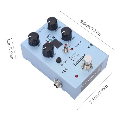 Kelawoly Pedał Efektów Gitarowych Procesor Wielu Efektów z 40s Looper Reverb Chorus Delay Metalowy Wbudowany Tuner do Gitary Elektrycznej