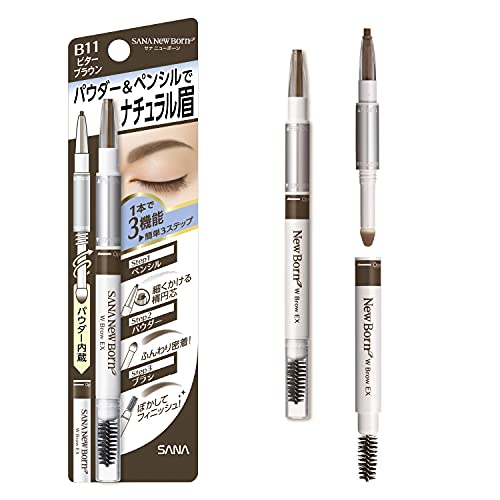 New Born Sana Eyebrow Mascara And Pencil, With Brow Ex N B11 Bitter, Brown #TOP8