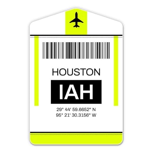 Squiddy IAH Houston Airport Luggage Tag Vinyl Sticker