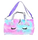 Unicorn Gifts For Girls Plush Duffle Bag 14.5 inch, Pink