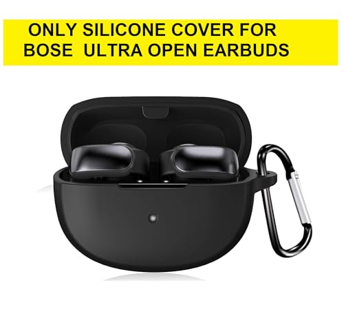 Image of Silicone Cover Compatible with Bose Ultra Open Earbuds Case Cover, Compatible with Bose Earbuds case Cover, Shockproof Protective Pouch - Black