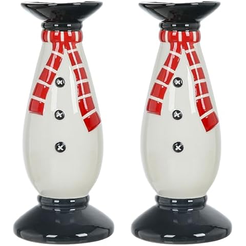Set of 2 Hand-Painted Christmas Candle Holders Cover