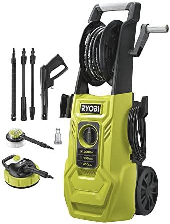 RYOBI - Nettoyeur haute pression 2000 W - 150 bars - 450 L - flex...