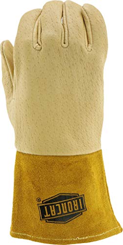 Ironcat 6021 Pigskin Mig Welding Gloves – Medium, Insulated Top Grain Work Safety Gear, Straight Thumb, Kevlar Construction #TOP5
