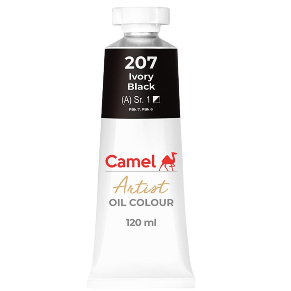 Camlin Kokuyo Artist Oil Colour 120 ml Series 1 Ivory Black-picture-20
