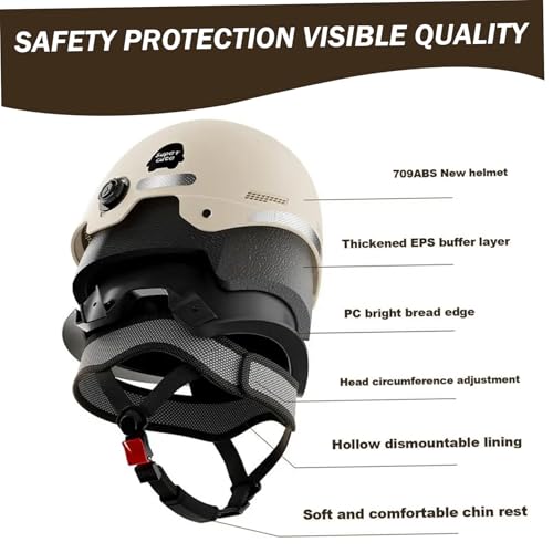 Casco de motocicleta retro con protección solar para rutas urbanas 4