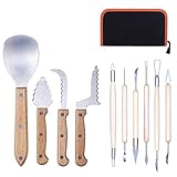 Antner Professional Pumpkin Carving Tool Kit 10 PCS Premium Stainless Steel Carving Tools for Easily Carve Sculpt Halloween Jack-O-Lanterns
