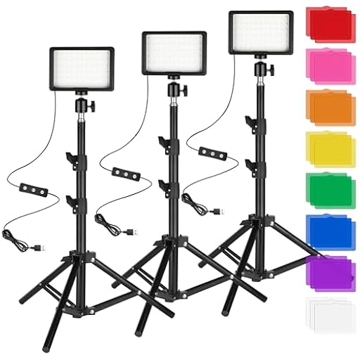 Ci-Fotto Luz LED de Foto y Vídeo 3-Pack, Dimmable 5600K USB Luz Continua de Fotografía con Trípodes y Filtros de Color para Estudios de Fotografía, Youtube, TikTok, Grabación de Video, Game Streaming | Ya disponible en tu tienda friki favorita! En mundofriki.es!