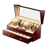 【Dos motores funcionan de forma independiente】 Brinde a cada reloj un movimiento personalizado y constante, más profesional y preciso, especialmente funciona para relojes delicados y pesados, sin interferir ni rayar sus preciados relojes.