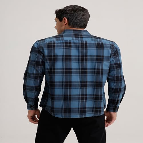 Image of BASICS 100% Cotton Checked Shirt for Men | Slim Fit | Everyday Smart Casual Wear | Full Sleeve