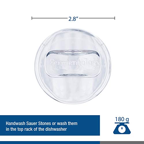 Fermentology Sauer Stone Glass Weights – Pickling And Fermenting Weights - Set Of 8 - Wide Mouth Mason Jar Fermentation #TOP5