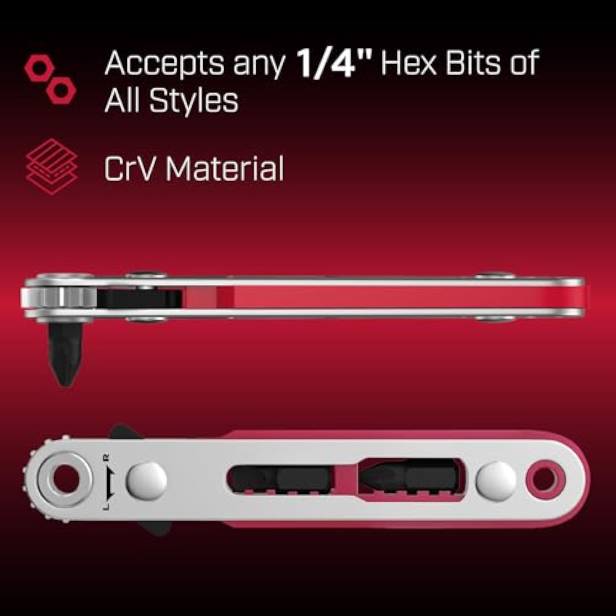 Mini Ratchet Wrench with Magnetic 90 Degree Screwdriver