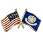 Louisiana and USA Gold-Colored Plated