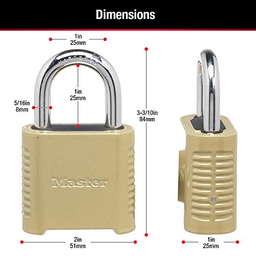 Master Lock 875D Heavy Duty Outdoor Combination Lock 2, Brass Finish by Master Lock - Image 6