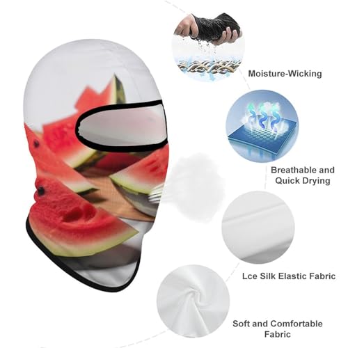 Máscara facial de pasamontaña con diseño de rodajas de sandía para hombres y mujeres, protección solar, transpirable, cubre todo el head para senderismo, ciclismo, correr, conducir miniatura 3