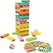 Price comparison product image Milly & Ted Wooden Tumble Tower Game for Kids - Animal Rainbow Building Blocks, Dice and Cards - Childrens Blocks Stacking Toy for 3-9 Years Old