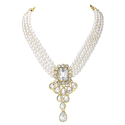 Image of Peora Crystal Faux Pearl Jewellery Gift Set for Women