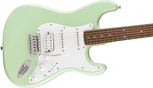 Image of Fender Squier Sonic Stratocaster HSS - Surf Green Bundle with Mustang Micro Headphone Amplifier, Instrument Cable, Tuner, Strap, Picks, and Austin Bazaar Instructional DVD