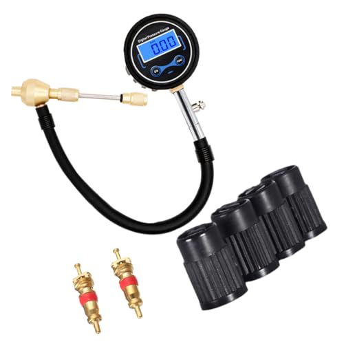 Beatifufu Car Tire Air Pump Portable Digital Manometer for Off-Road Vehicle High Precision Tire Air Pressure Gauge Alarm Night Vision LCD Display