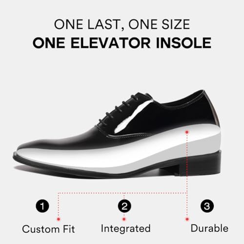 CHAMARIPA Men's Oxford Derby Elevator Shoes:Invisible Height Increase | Built-in Custom Lift Insole | Breathable Calfskin for All-Day Wear | Formal Business & Wedding4