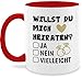 Tasse Tassen 325ml - Hochzeit - Willst du mich heiraten - Ja Nein Vielleicht schwarz - 325 ml - Rot - mit frage 'willst hochzeitsgeschenk heirat hochzeitsgeschenke hochzeits gastgeschenke geschenk