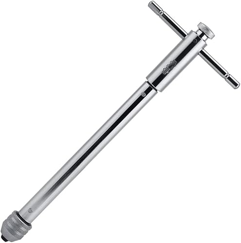 Miniatura 3 de Llave de trinquete con mango en T, soporte de mango en T ajustable, herramienta de roscado manual para roscas métricas M3-M8, M5-M12 (M3-M8 largo)
