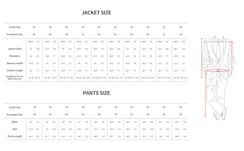 Ulnomio Men's Two Pieces Suit Notch Lapel Single Breasted Button Jacket and Pants Set Groom Work3
