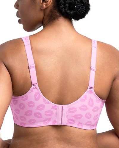 Image of HSIA Minimizer Bras for Women Plus Size, Full Coverage Coolcomfort T Shirt Unlined Bra with Underwire for Heavy Breast, Blush Pink Lip Print 36DD