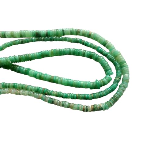 Chrysoprase verte naturelle perles rondelles 4-6 mm en fil de 7 pouces pour création de bijoux