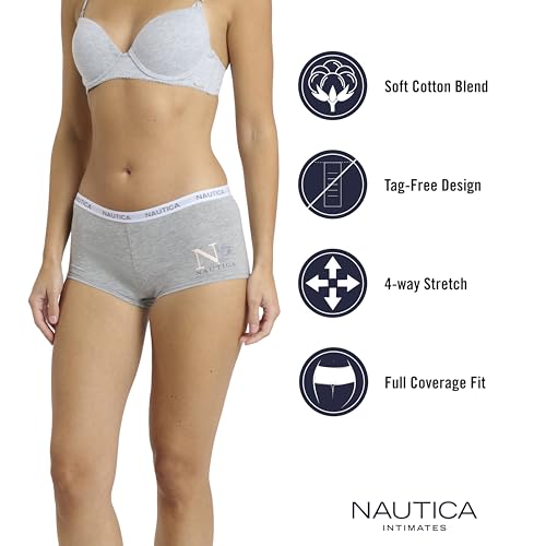 Image of Nautica Women's Cotton Boyshort Underwear Set, 5-Pack