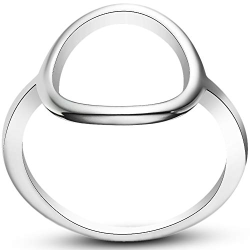 WFF Stainless Steel Open Circle Karma Statement Promise Ring