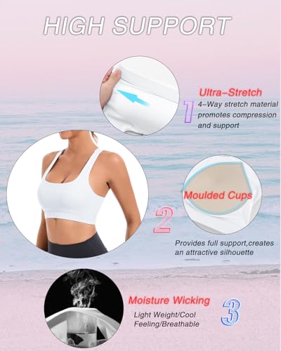 Image of RUNNING GIRL Sports Bras for Women, Molded Cup High Impact Sports Bra Workout Bras for Women High Support Racerback